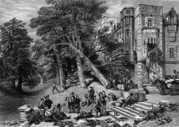 Destruction of the Property of Royalists, Engraved by R. Wallis, c.1860s